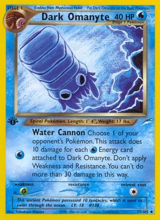 Dark Omanyte 037 - 1st Edition Neo Destiny - Uncommon