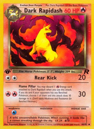 Dark Rapidash 044 - 1st Edition Team Rocket - Uncommon