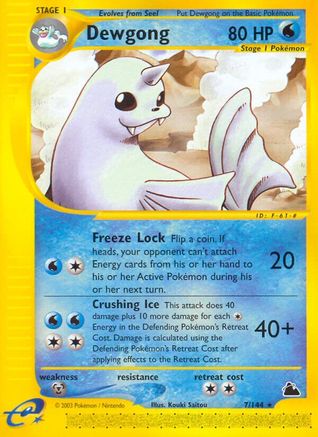 Dewgong (7) - Reverse Holofoil Skyridge - Rare