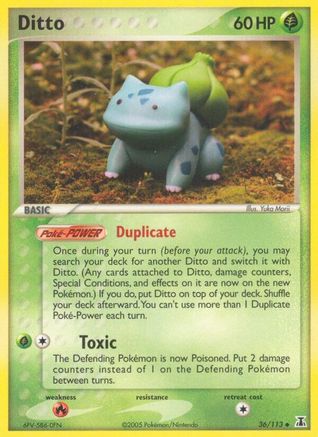 Ditto (Bulbasaur) 036 - Reverse Holofoil Delta Species - Uncommon