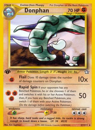 Donphan 021 - 1st Edition Neo Genesis - Rare