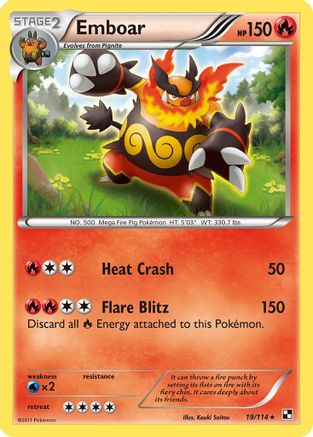 Emboar (19)/114 - Reverse Holofoil Black and White - Holo Rare