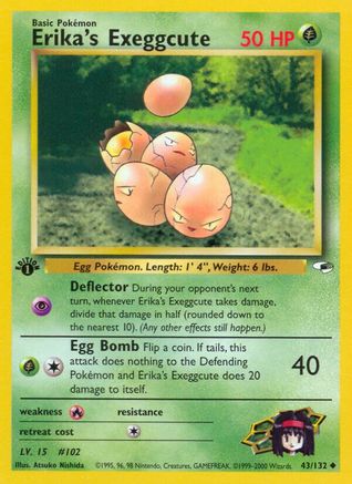 Erika's Exeggcute (43) (43) 043 - 1st Edition Gym Heroes - Uncommon