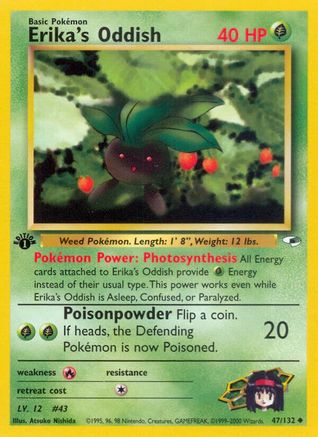 Erika's Oddish (47) (47) 047 - 1st Edition Gym Heroes - Uncommon