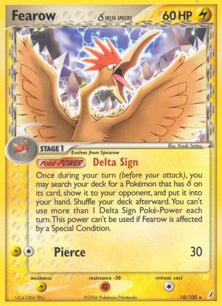 Fearow (Delta Species)/100 - Reverse Holofoil Crystal Guardians - Rare