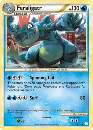 Feraligatr 020 - Reverse Holofoil HeartGold SoulSilver - Rare
