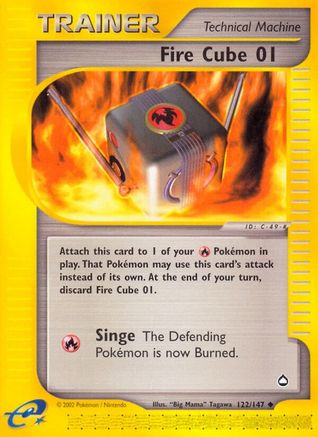 Fire Cube 01 - Reverse Holofoil Aquapolis - Uncommon