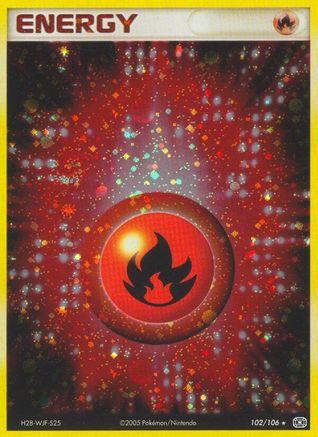 Fire Energy - Holofoil Emerald - Holo Rare