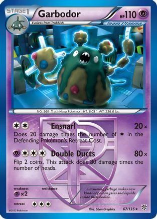 Garbodor (Team Plasma) (67) - Reverse Holofoil Plasma Storm - Rare