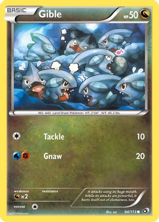 Gible 094 - Reverse Holofoil Legendary Treasures - Common