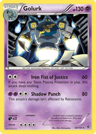 Golurk 046 - Reverse Holofoil Plasma Blast - Holo Rare