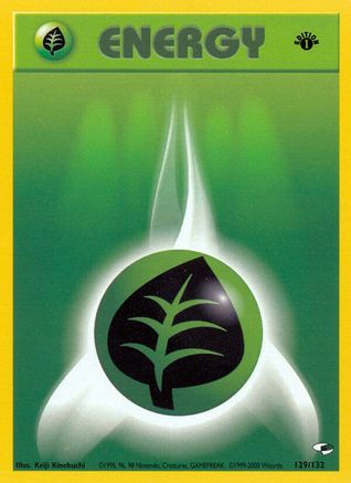 Grass Energy 129 - 1st Edition Gym Heroes - Common