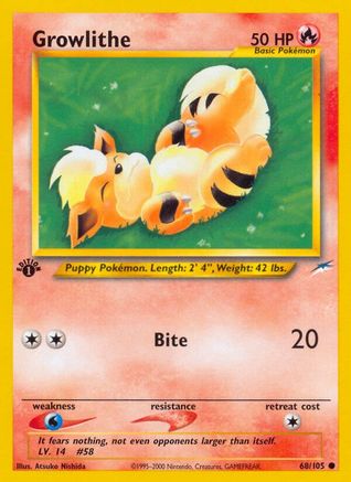 Growlithe 068 - 1st Edition Neo Destiny - Common