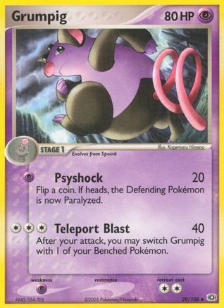 Grumpig - 029/106/106 - Reverse Holofoil Emerald - Uncommon