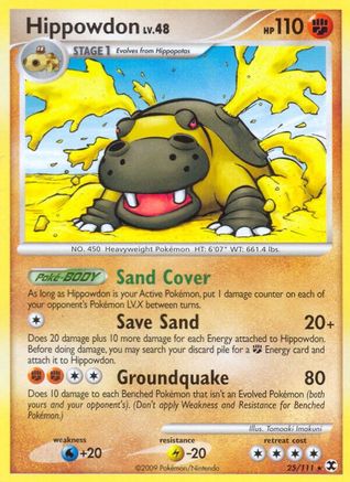 Hippowdon - Reverse Holofoil Rising Rivals - Rare