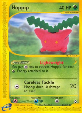 Hoppip 083/147 - Reverse Holofoil Aquapolis - Common