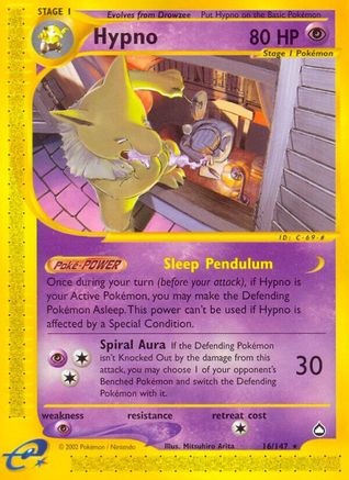 Hypno - Reverse Holofoil Aquapolis - Rare