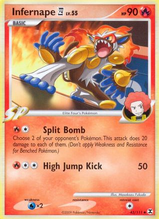 Infernape E4 043 - Reverse Holofoil Rising Rivals - Uncommon