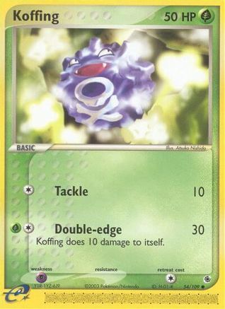 Koffing 054 - Reverse Holofoil Ruby and Sapphire - Common