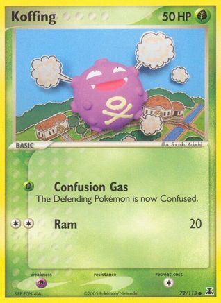 Koffing 072 - Reverse Holofoil Delta Species - Common