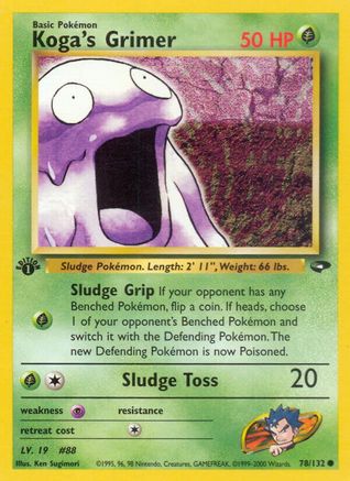 Koga's Grimer 078 - 1st Edition Gym Challenge - Common