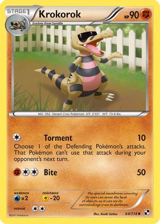 Krokorok - Reverse Holofoil Black and White - Uncommon