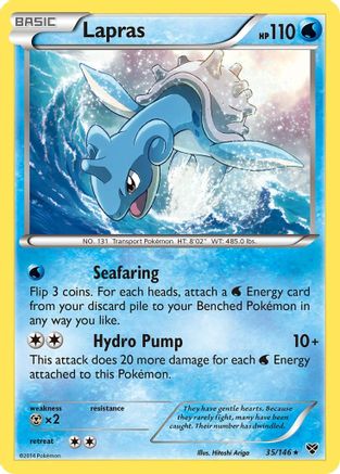 Lapras 035 - Reverse Holofoil XY Base Set - Holo Rare
