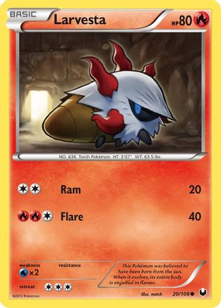 Larvesta (20) - Reverse Holofoil Dark Explorers - Common