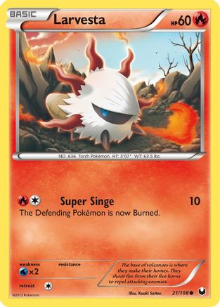 Larvesta (21) - Reverse Holofoil Dark Explorers - Common