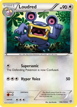 Loudred - Reverse Holofoil Plasma Storm - Uncommon