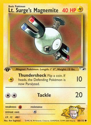 Lt. Surge's Magnemite (80) (80) 080 - 1st Edition Gym Heroes - Common