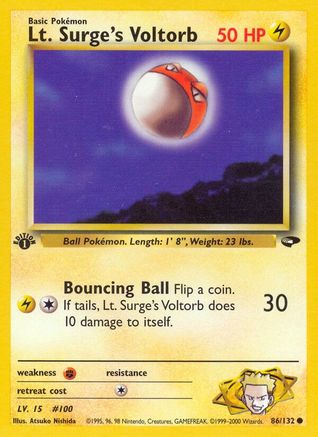 Lt. Surge's Voltorb 086 - 1st Edition Gym Challenge - Common