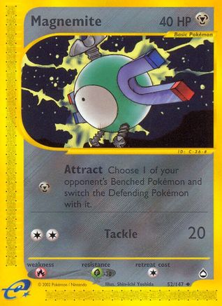 Magnemite (52) - Reverse Holofoil Aquapolis - Uncommon