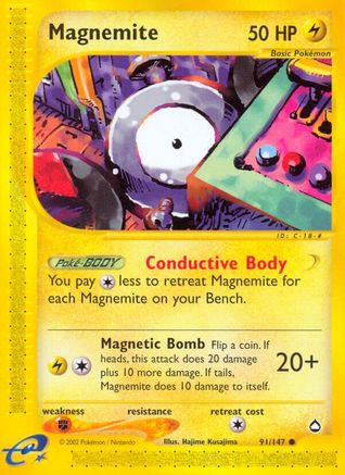 Magnemite (91) (91) 091 - Reverse Holofoil Aquapolis - Common