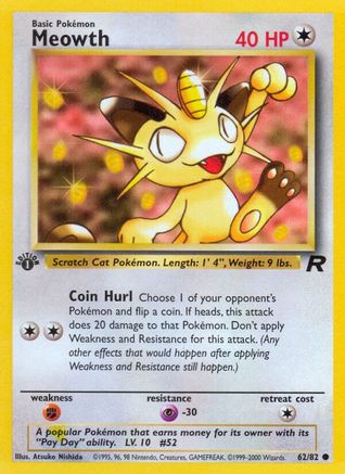 Meowth 062 - 1st Edition Team Rocket - Common