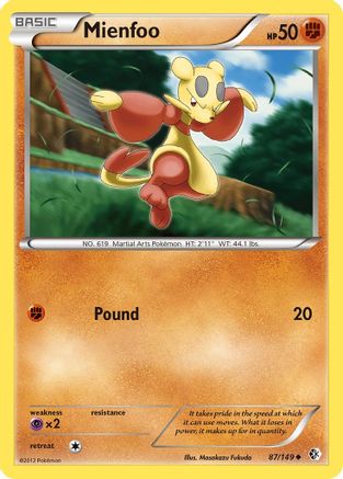 Mienfoo (87) - Reverse Holofoil Boundaries Crossed - Uncommon
