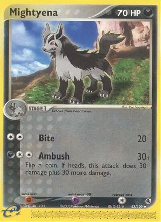 Mightyena - 42/109/109 - Reverse Holofoil Ruby and Sapphire - Uncommon