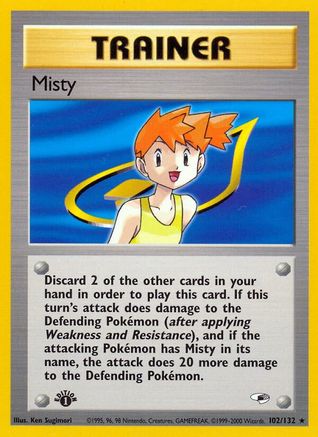 Misty (102) (102) 102 - 1st Edition Gym Heroes - Rare