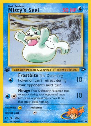 Misty's Seel 091 - 1st Edition Gym Challenge - Common
