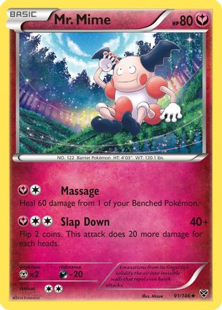 Mr. Mime 091 - Reverse Holofoil XY Base Set - Uncommon
