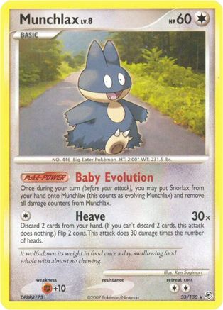 Munchlax 033 - Reverse Holofoil Diamond and Pearl - Rare