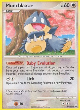 Munchlax 068/100 - Reverse Holofoil Majestic Dawn - Common