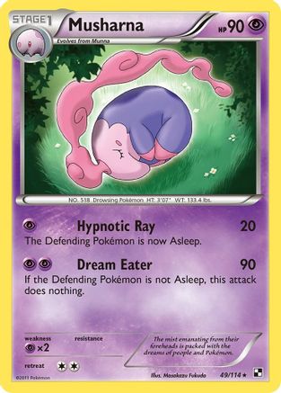 Musharna - Reverse Holofoil Black and White - Rare