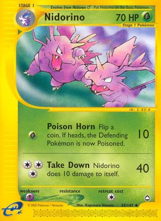 Nidorino 055 - Reverse Holofoil Aquapolis - Uncommon