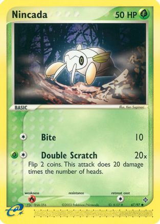 Nincada - 67/97/97 - Reverse Holofoil Dragon - Common