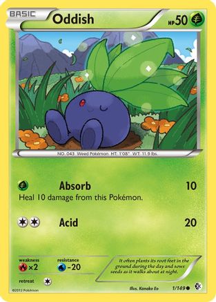 Oddish 001 - Reverse Holofoil Boundaries Crossed - Common