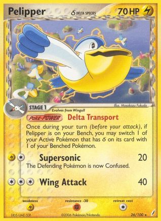 Pelipper (Delta Species) - Reverse Holofoil Crystal Guardians - Rare