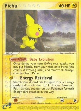 Pichu 020/100 - Reverse Holofoil Sandstorm - Rare
