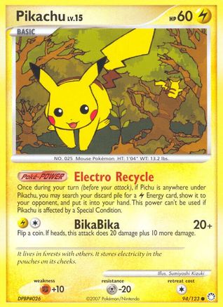 Pikachu 094 - Reverse Holofoil Mysterious Treasures - Common