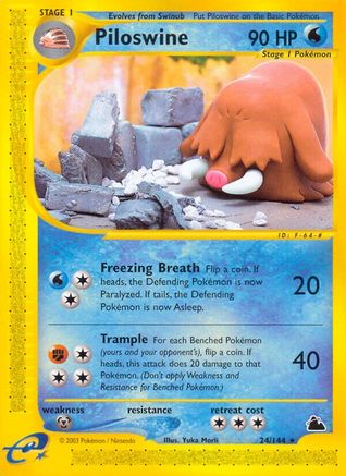 Piloswine (24) - Reverse Holofoil Skyridge - Rare